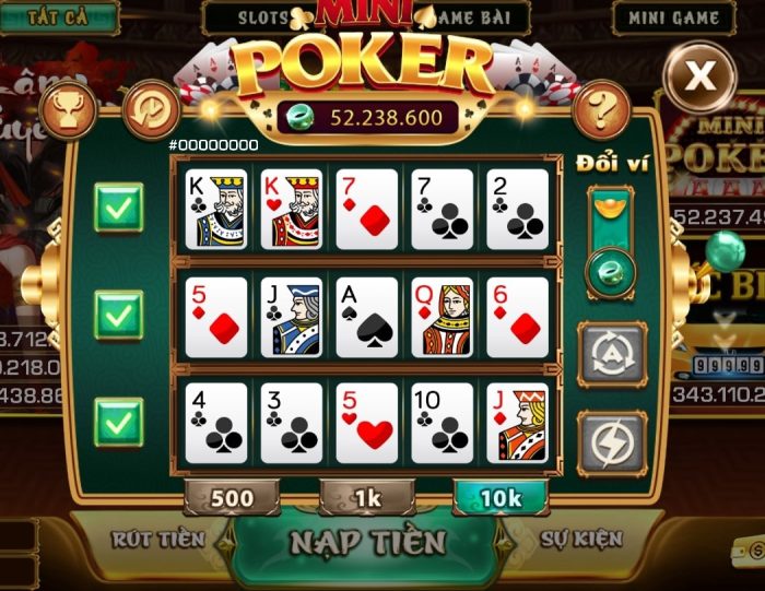 cách quay mini poker nổ hũ