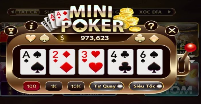 cách quay mini poker nổ hũ