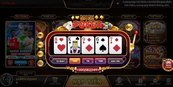 cách quay mini poker nổ hũ